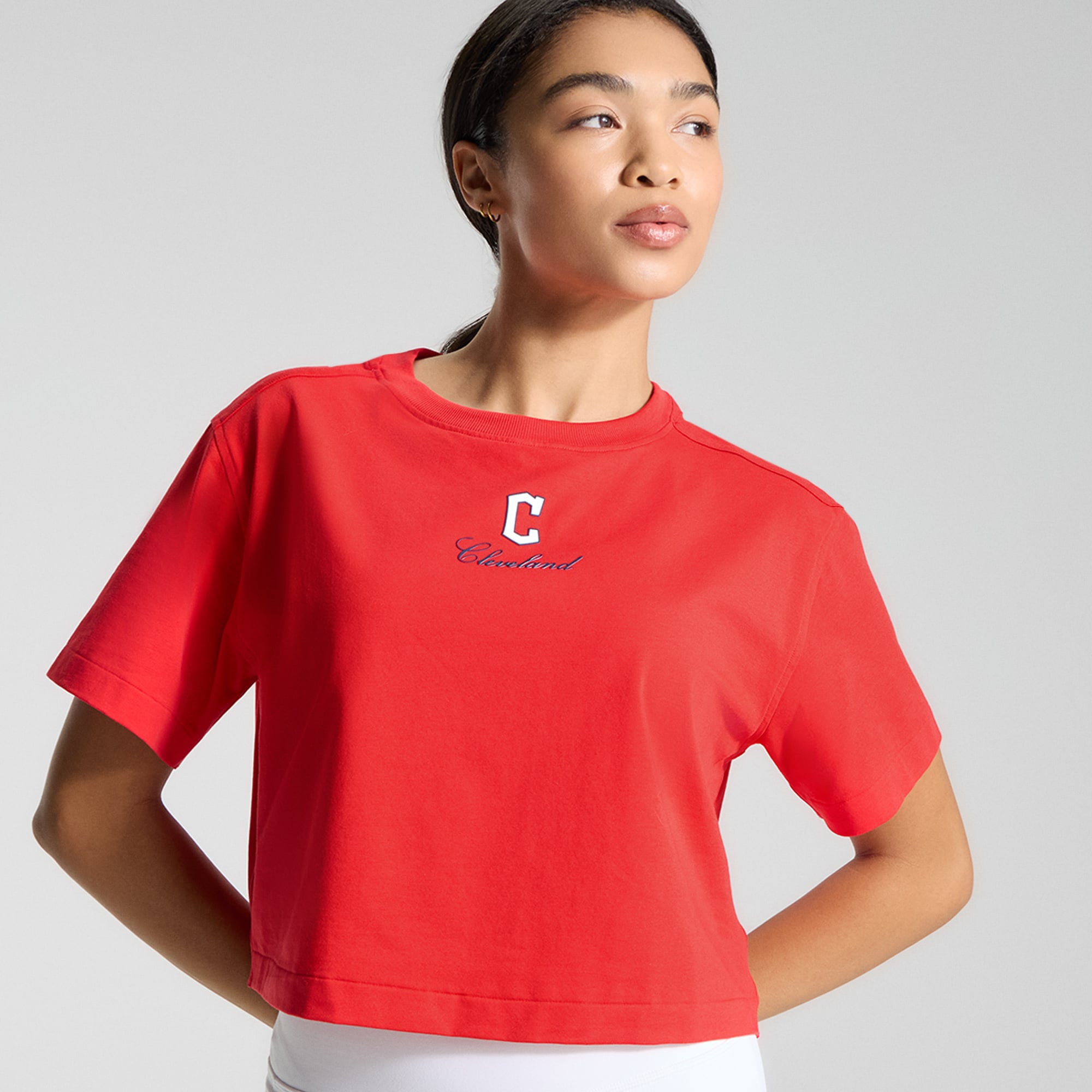 Women's lululemon True Red Cleveland Guardians All Yours Organic Cotton Cropped T-Shirt