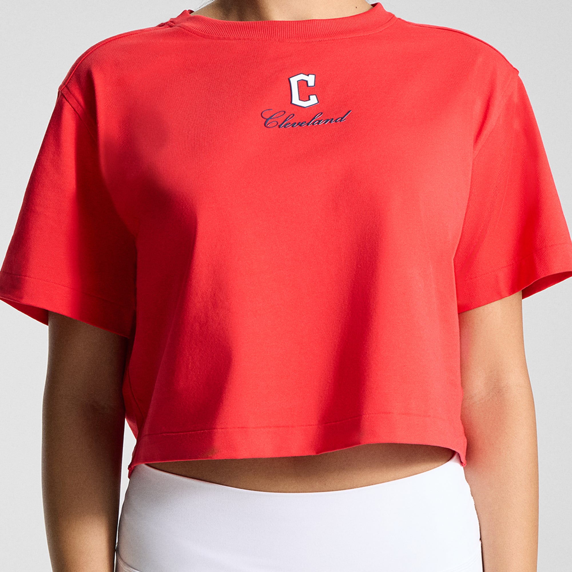 Women's lululemon True Red Cleveland Guardians All Yours Organic Cotton Cropped T-Shirt