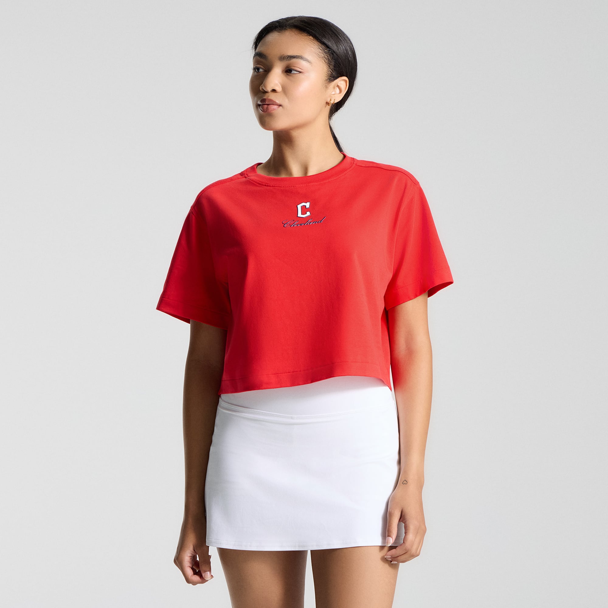 Women's lululemon True Red Cleveland Guardians All Yours Organic Cotton Cropped T-Shirt
