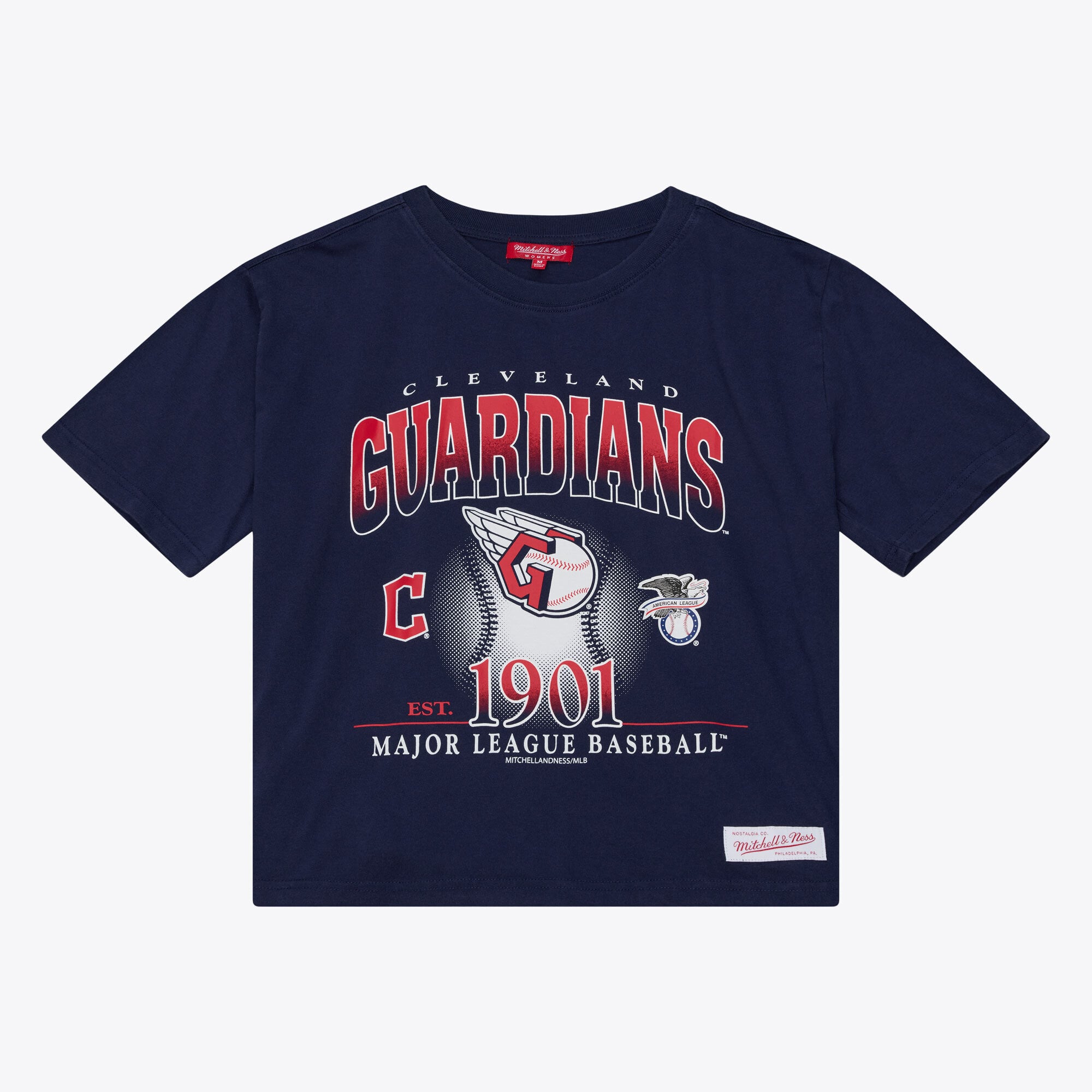 T-shirt graphique Mitchell & Ness marine Cleveland Guardians pour femmes