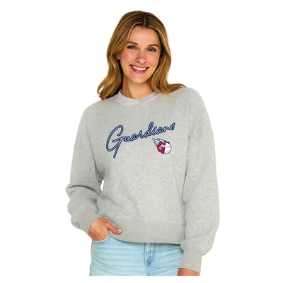  Cleveland Guardians Soft as a Grape Women's Snuggly Sweatshirt - Heather Gray