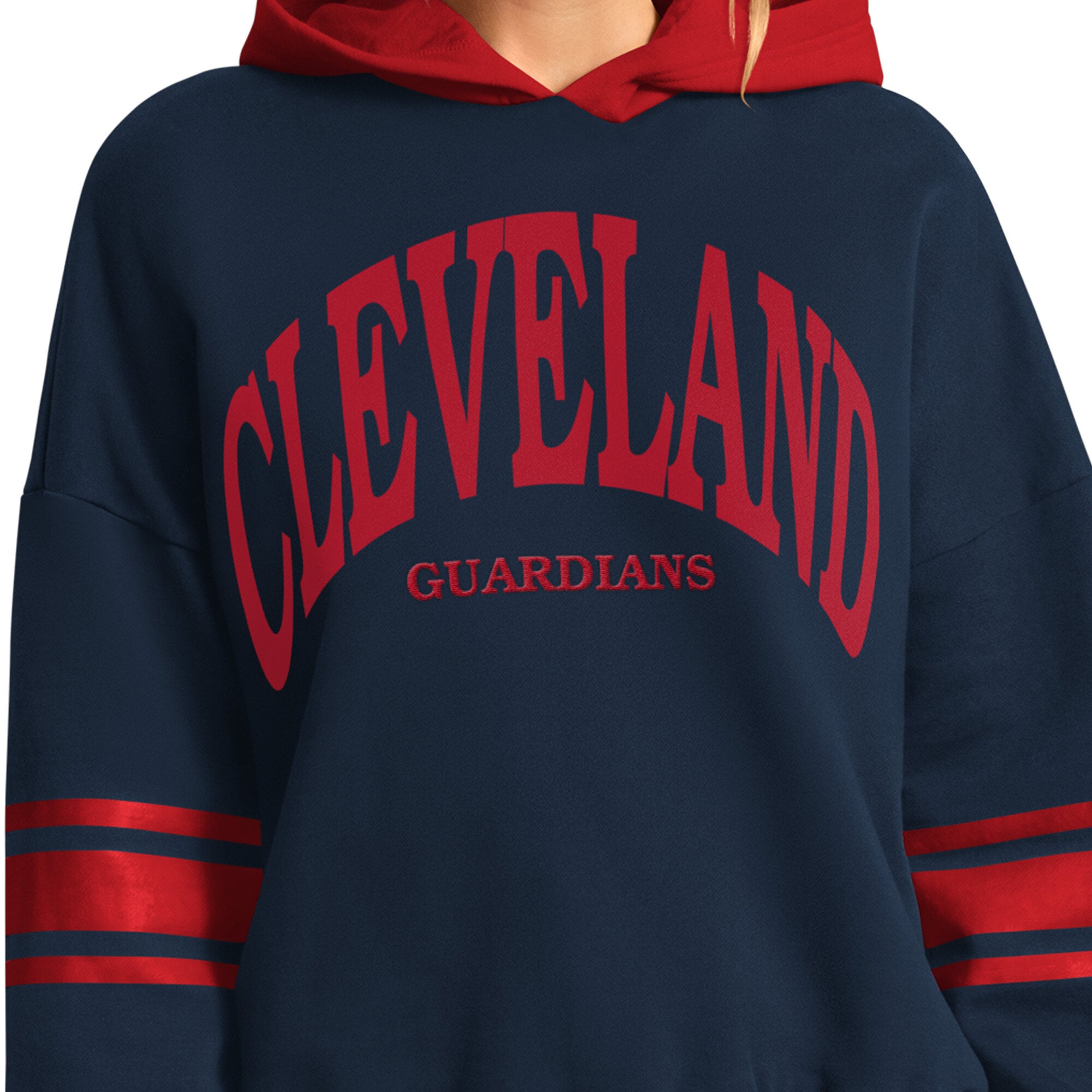 Sweat à capuche Starter bleu marine pour femme, Cleveland Guardians, meilleur entraîneur