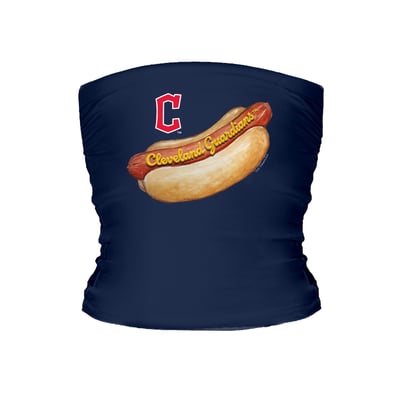 Cleveland Guardians Tiny Turnip Women's Hot Dog Tube Top - Navy