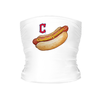 Cleveland Guardians Tiny Turnip Women's Hot Dog Tube Top - White