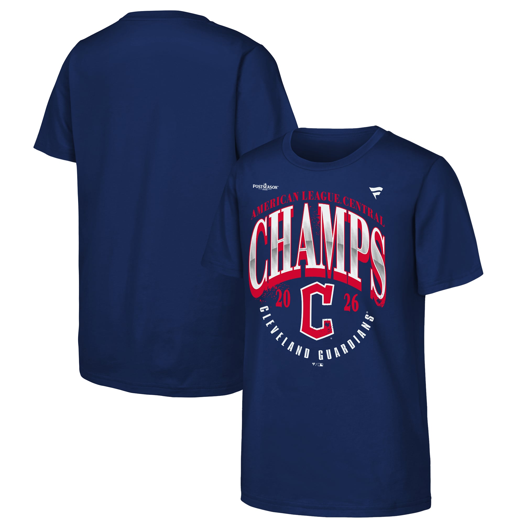 T-shirt Youth Fanatics Navy Cleveland Guardians Champions de la Division Centrale l'AL 2026