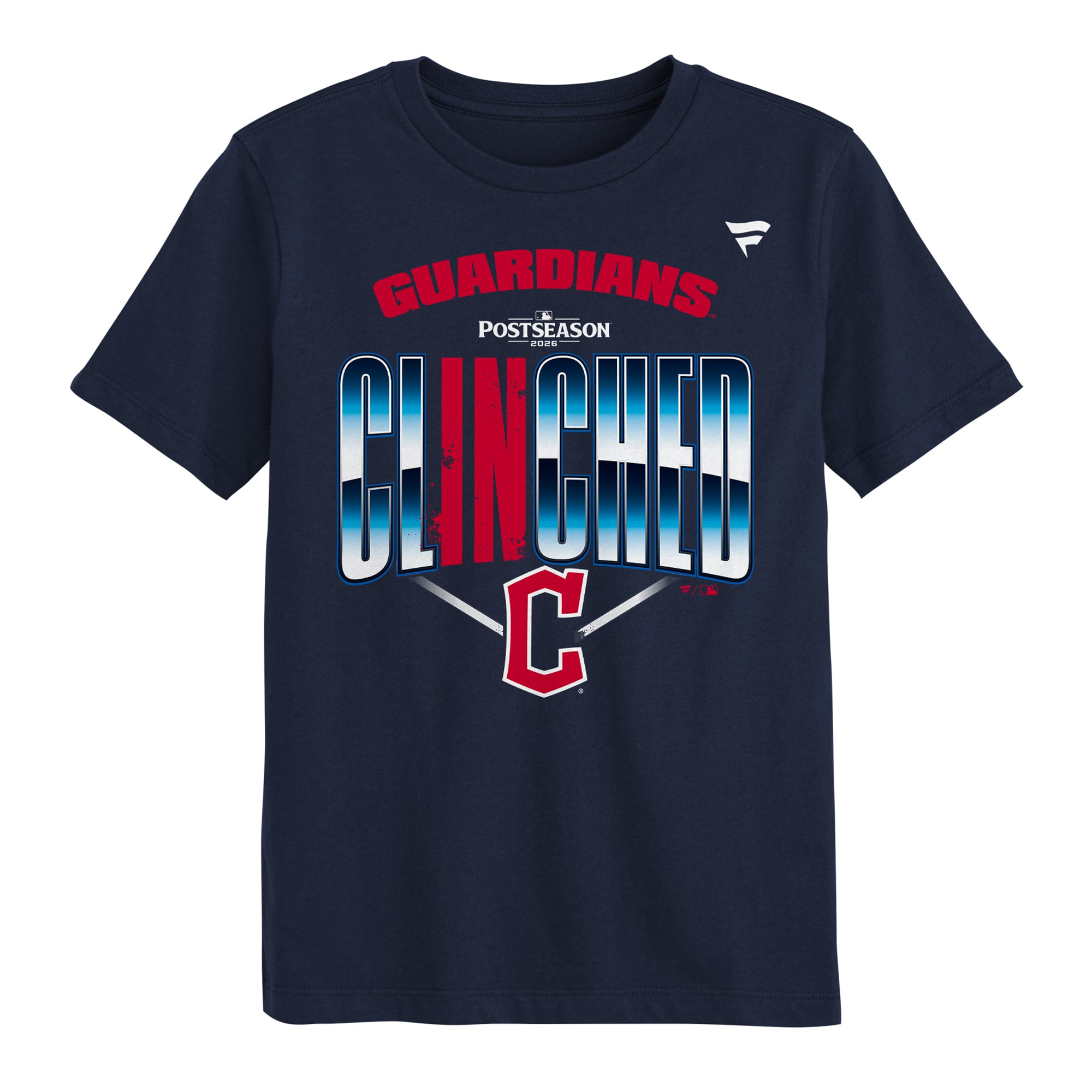 T-shirt Fanatics bleu marine pour jeunes, Cleveland Guardians, séries éliminatoires de la MLB 2026