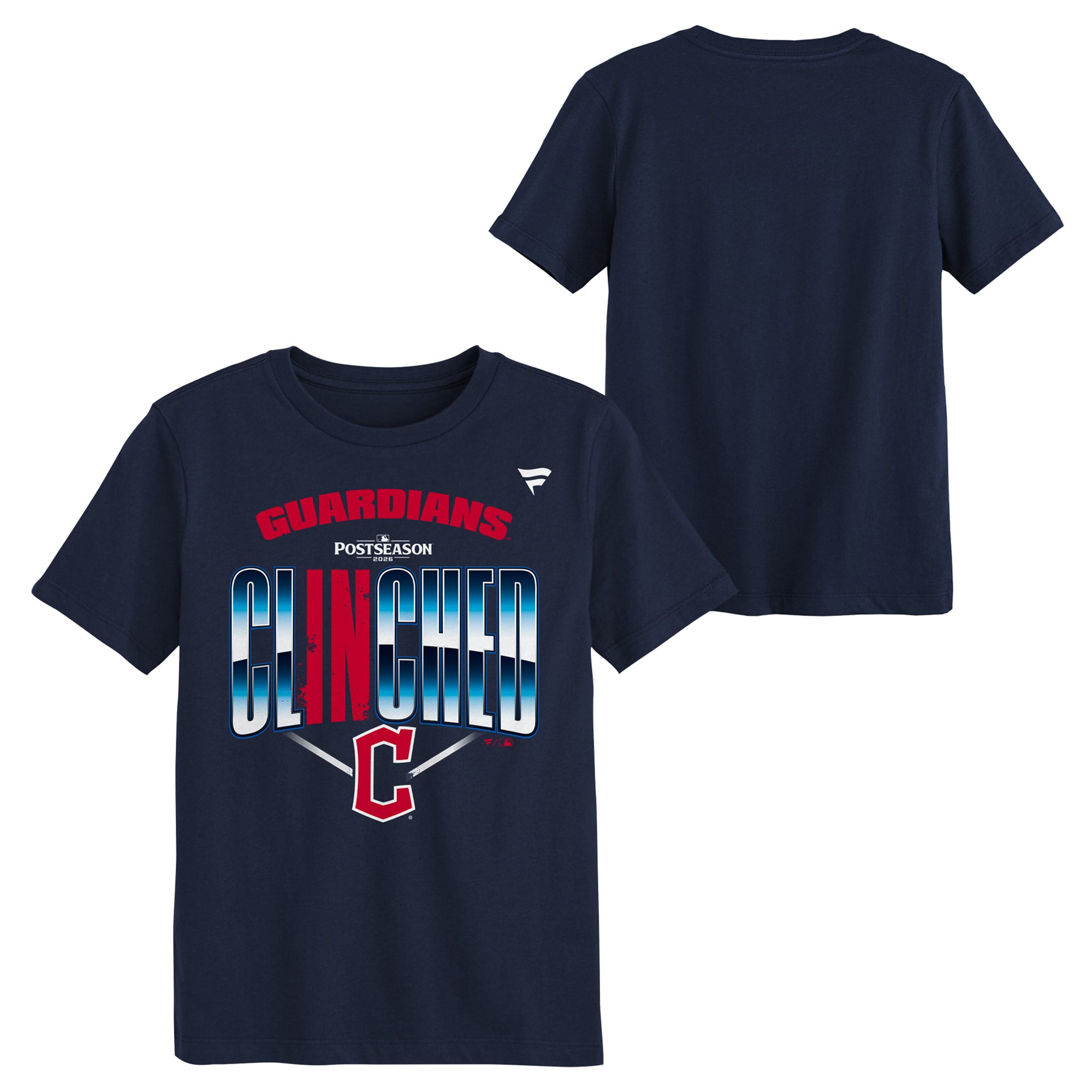 T-shirt Fanatics bleu marine pour jeunes, Cleveland Guardians, séries éliminatoires de la MLB 2026
