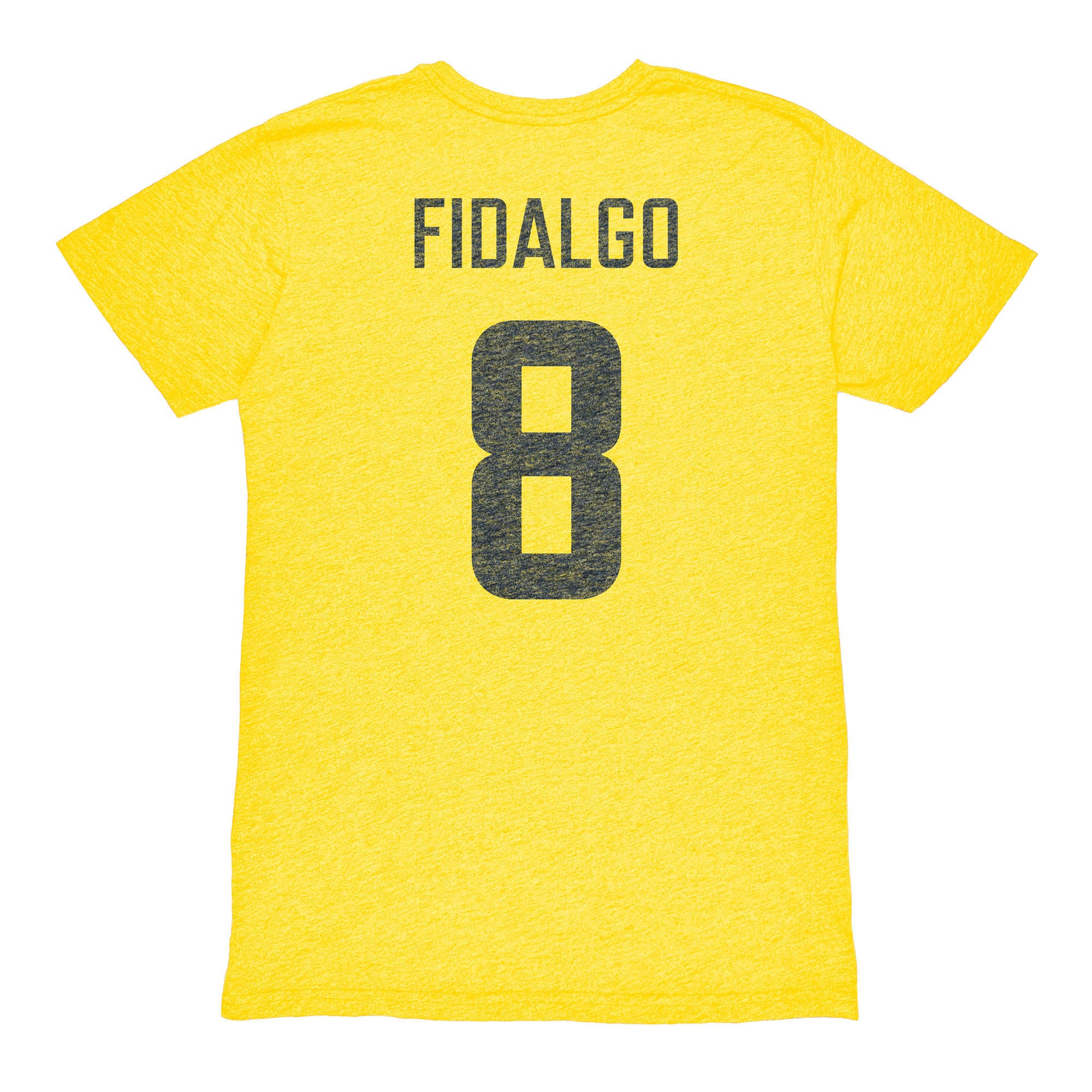 T-shirt homme 1863FC Álvaro Fidalgo jaune Club America rétro avec nom et numéro du joueur, en mélange de trois matières