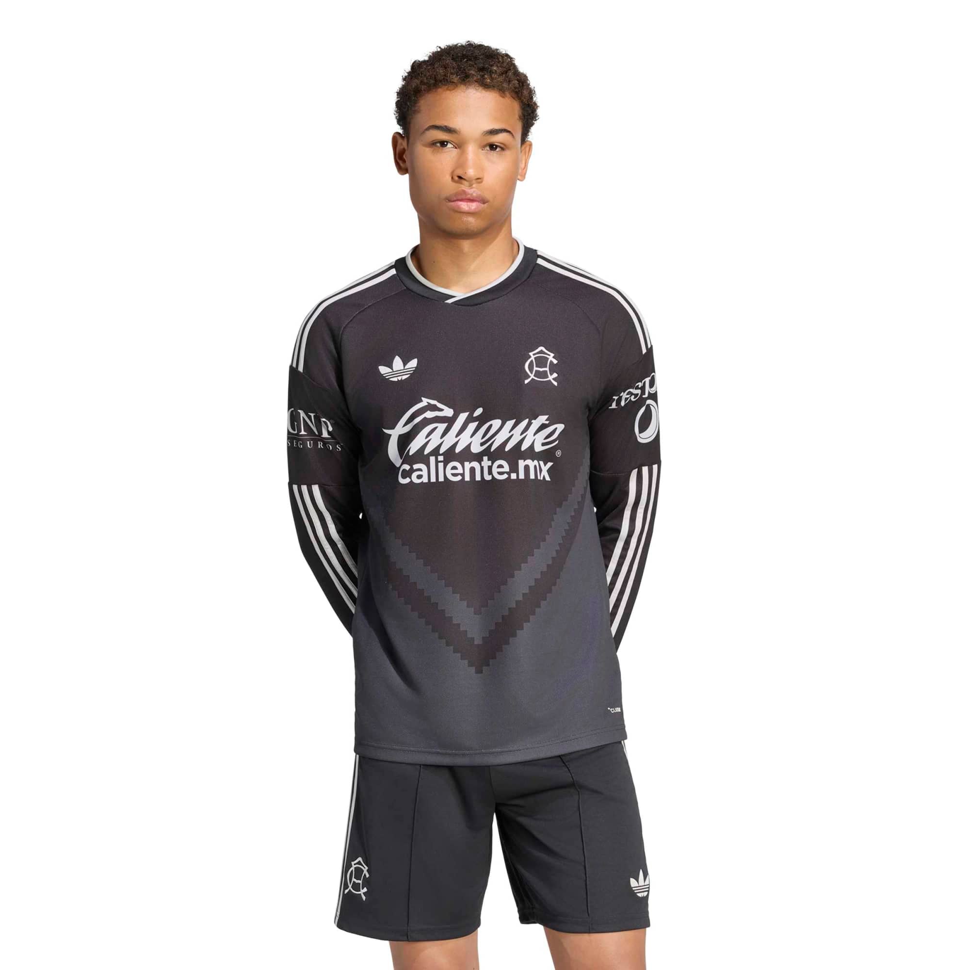 Men's adidas Black Club America 2026/27 Home Replica Long Sleeve Jersey