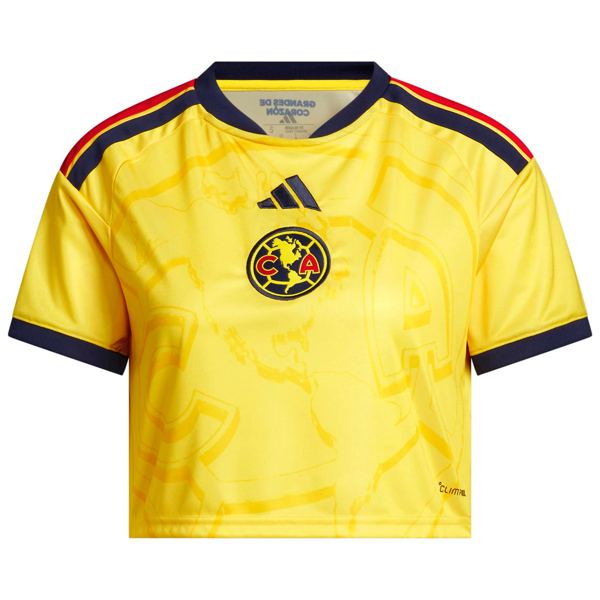 Women's adidas Yellow Club America 2026/27 Home Cropped Replica Jersey