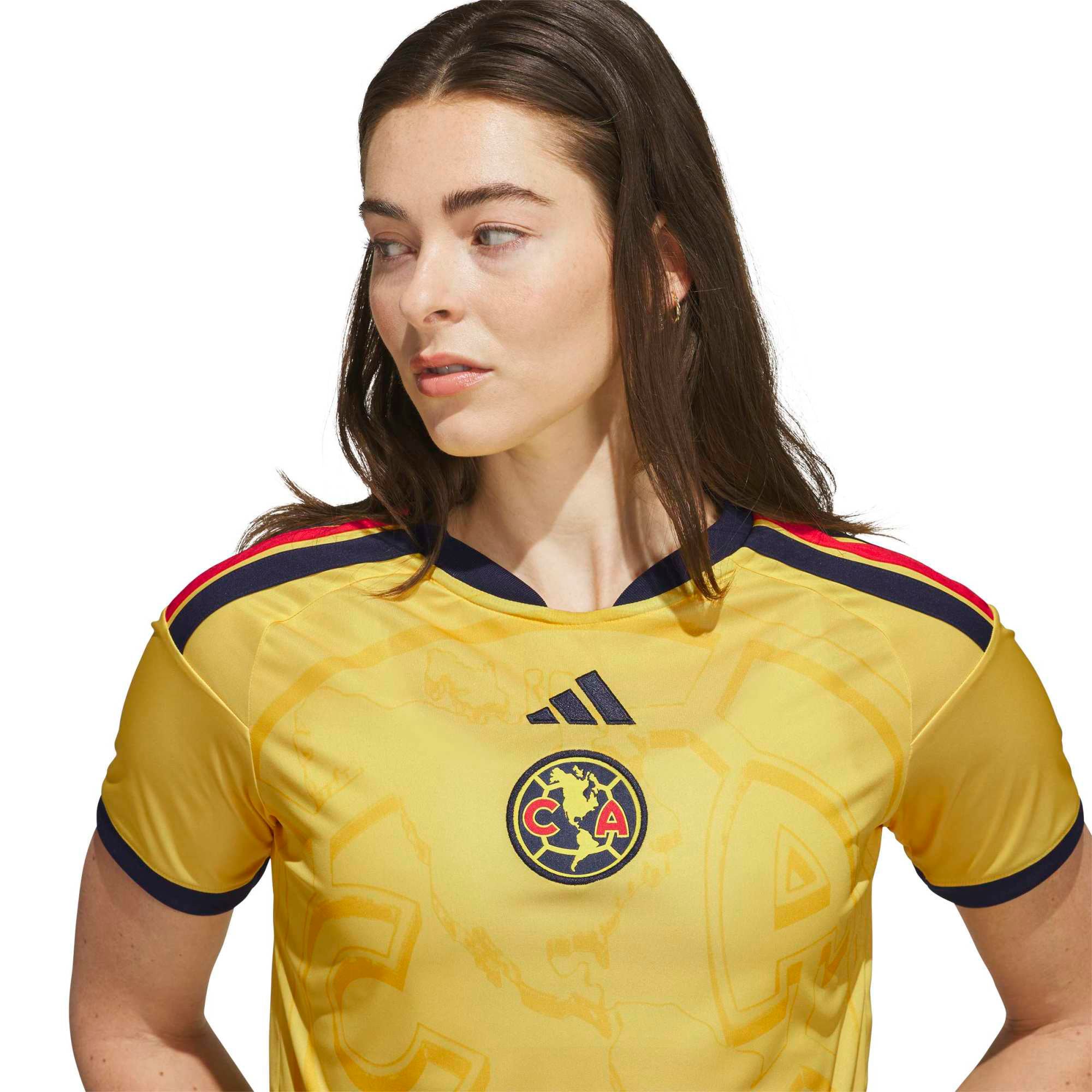 Women's adidas Yellow Club America 2026/27 Home Cropped Replica Jersey