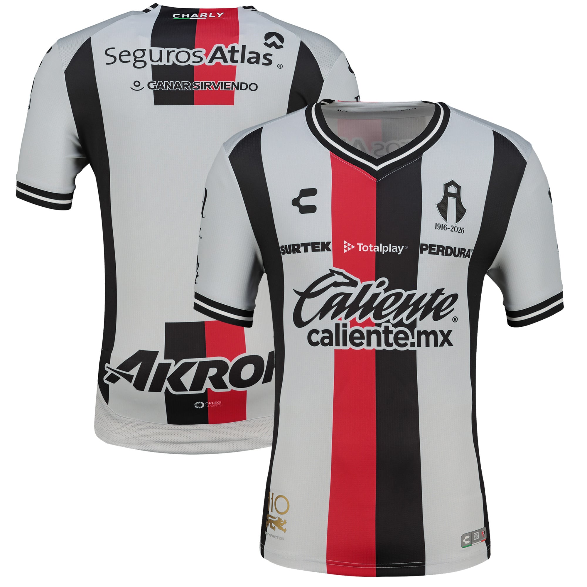 Men's Charly Red/Black Club Atlas 2026/27 Home Authentic Jersey