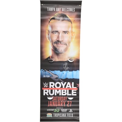 CM Punk Autographed Event-Used 30" x 90" 2024 Royal Rumble Banner