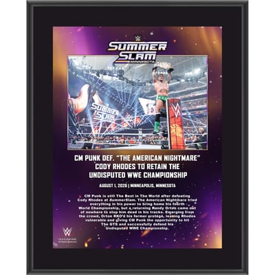 CM Punk WWE Fanatics Authentic 10.5" x 13" SummerSlam 2026 Night 1 Sublimated Plaque 