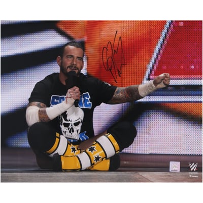 CM Punk WWE Autographed Fanatics Authentic 16" x 20" Original Pipe Bomb Photograph