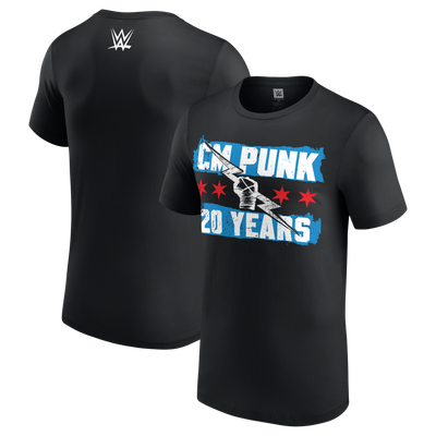 CM Punk 20 Years Flag T-Shirt - Black