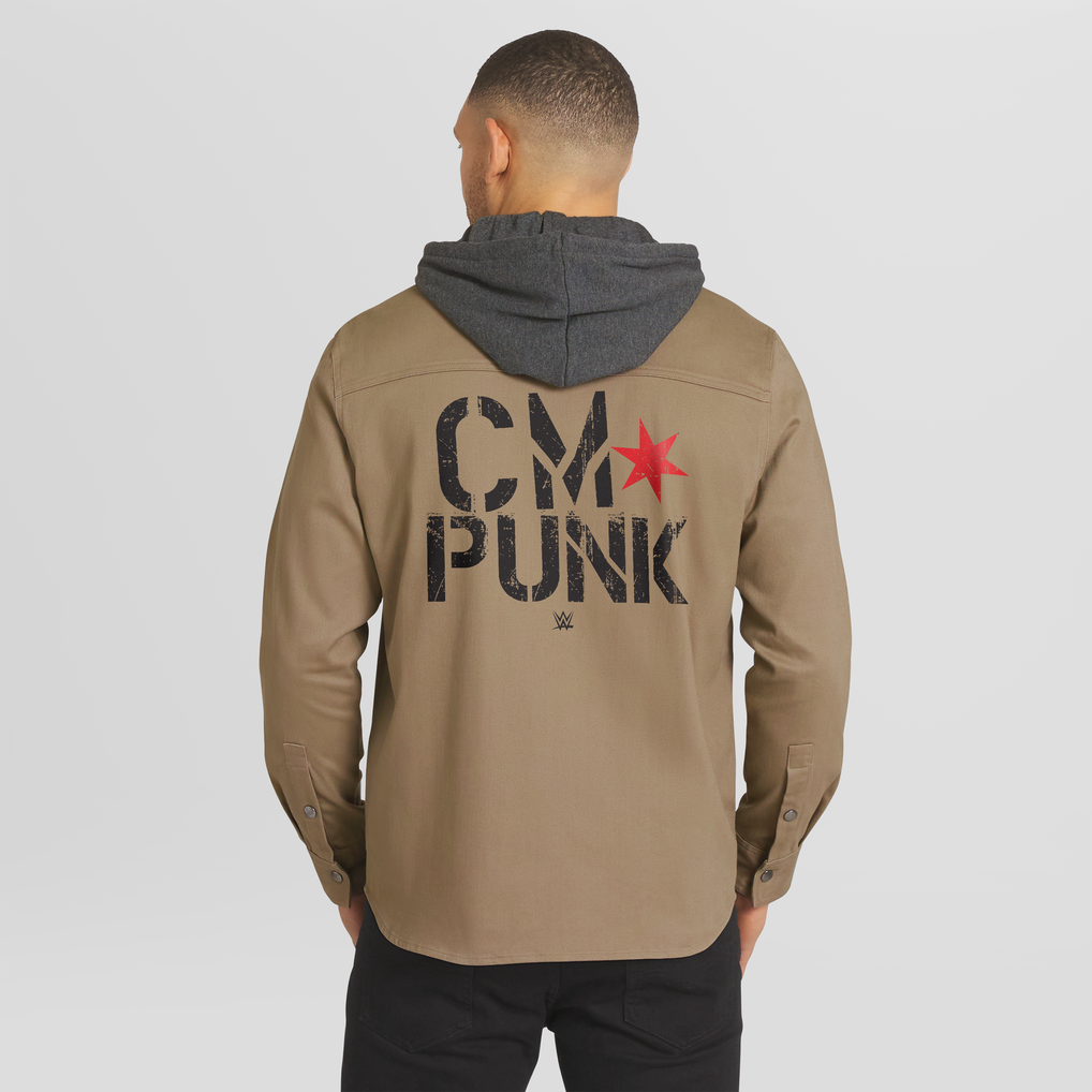 Men's Darius Rucker Collection by Fanatics Tan CM Punk Full-Snap Hooded ...