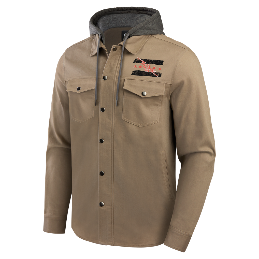 Men's Darius Rucker Collection by Fanatics Tan CM Punk Full-Snap Hooded ...