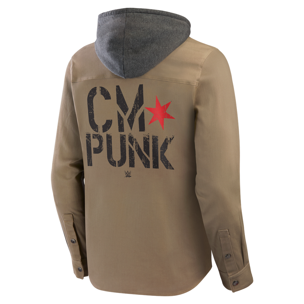 Men's Darius Rucker Collection by Fanatics Tan CM Punk Full-Snap Hooded ...