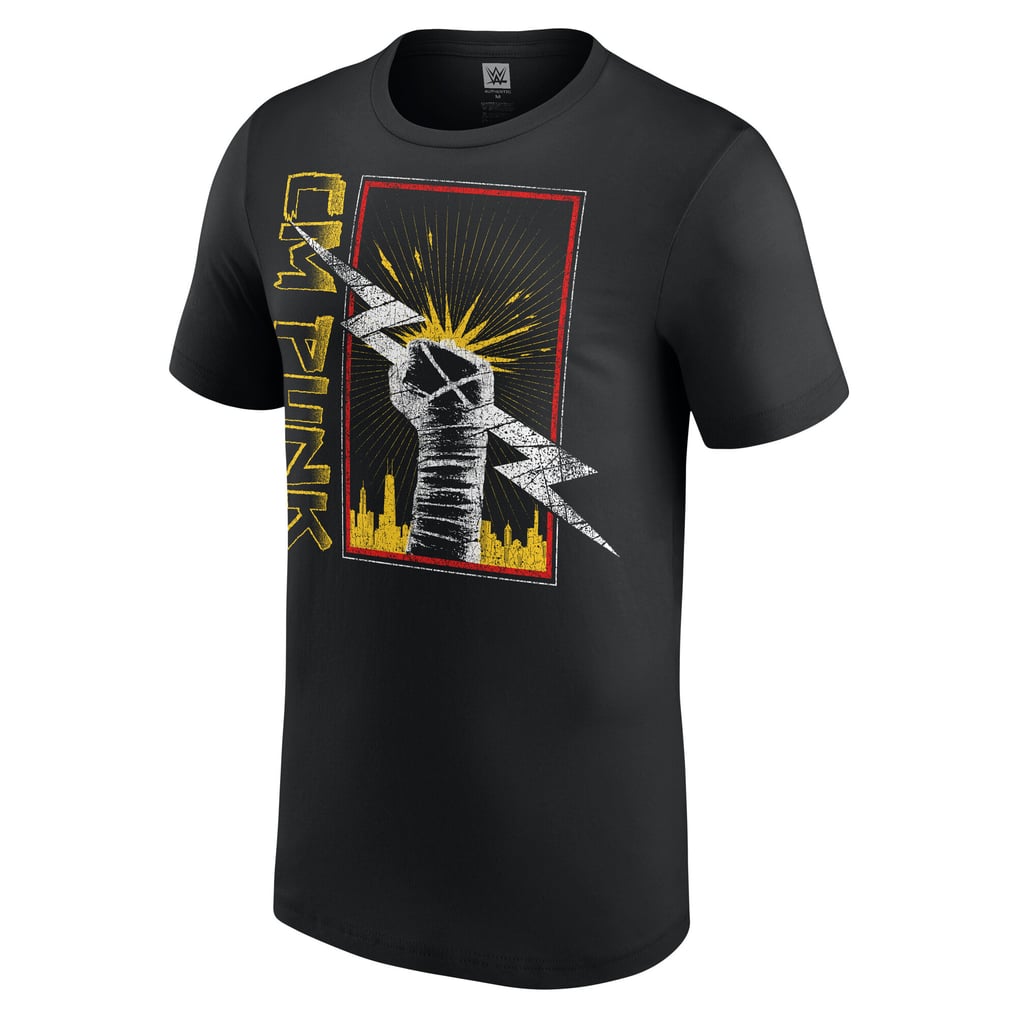 WWE CM Punk Chicago Fist T-Shirt - Black - Mens