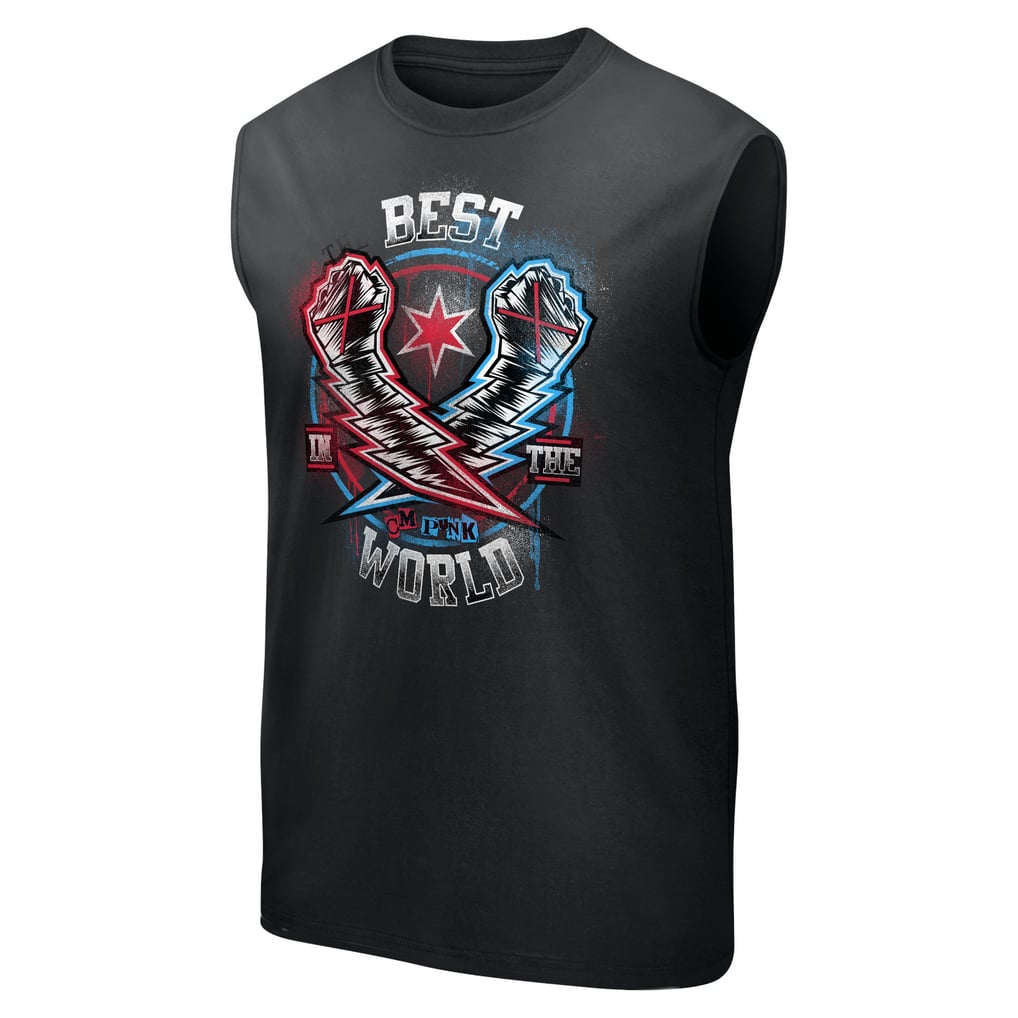 WWE CM Punk Lightning Fists Tank - Black - Mens