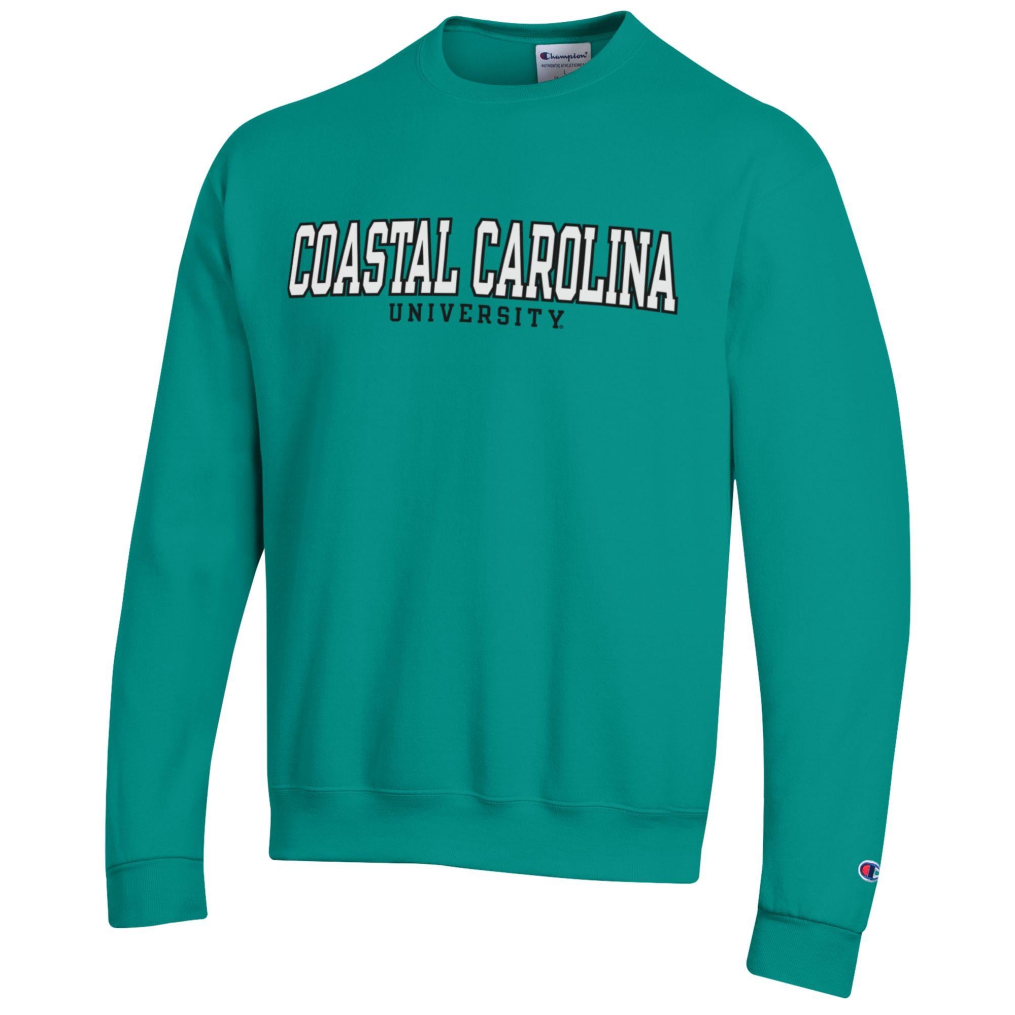 Mens Champion teal Coastal Carolina Replen Powerblend Crew