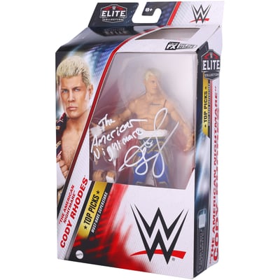 Cody Rhodes Autographed Mattel Elite Top Picks 2024 Wave 4 Action Figure with "The American Nightmare" Inscription