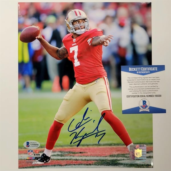Colin Kaepernick signed San Francisco 49ers 8x10 photo autograph 