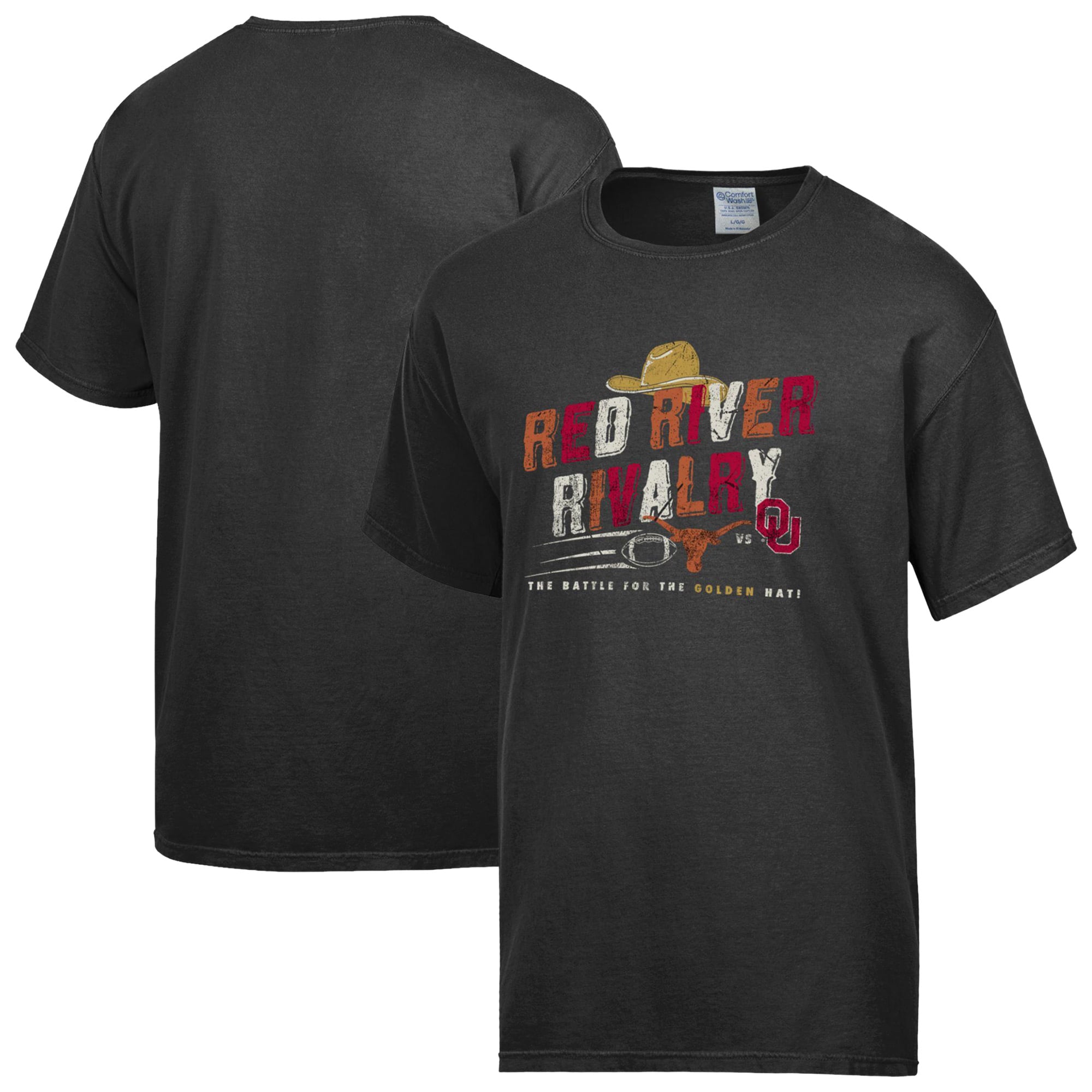 T-shirt noir ComfortWash pour homme 2026 Red River Rivalry