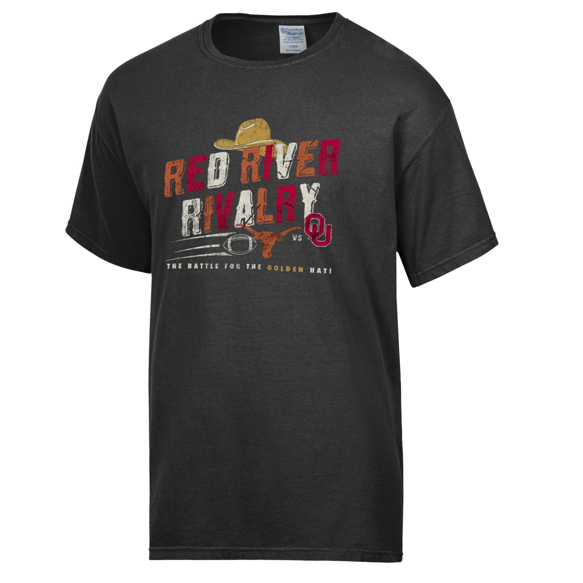 T-shirt noir ComfortWash pour homme 2026 Red River Rivalry