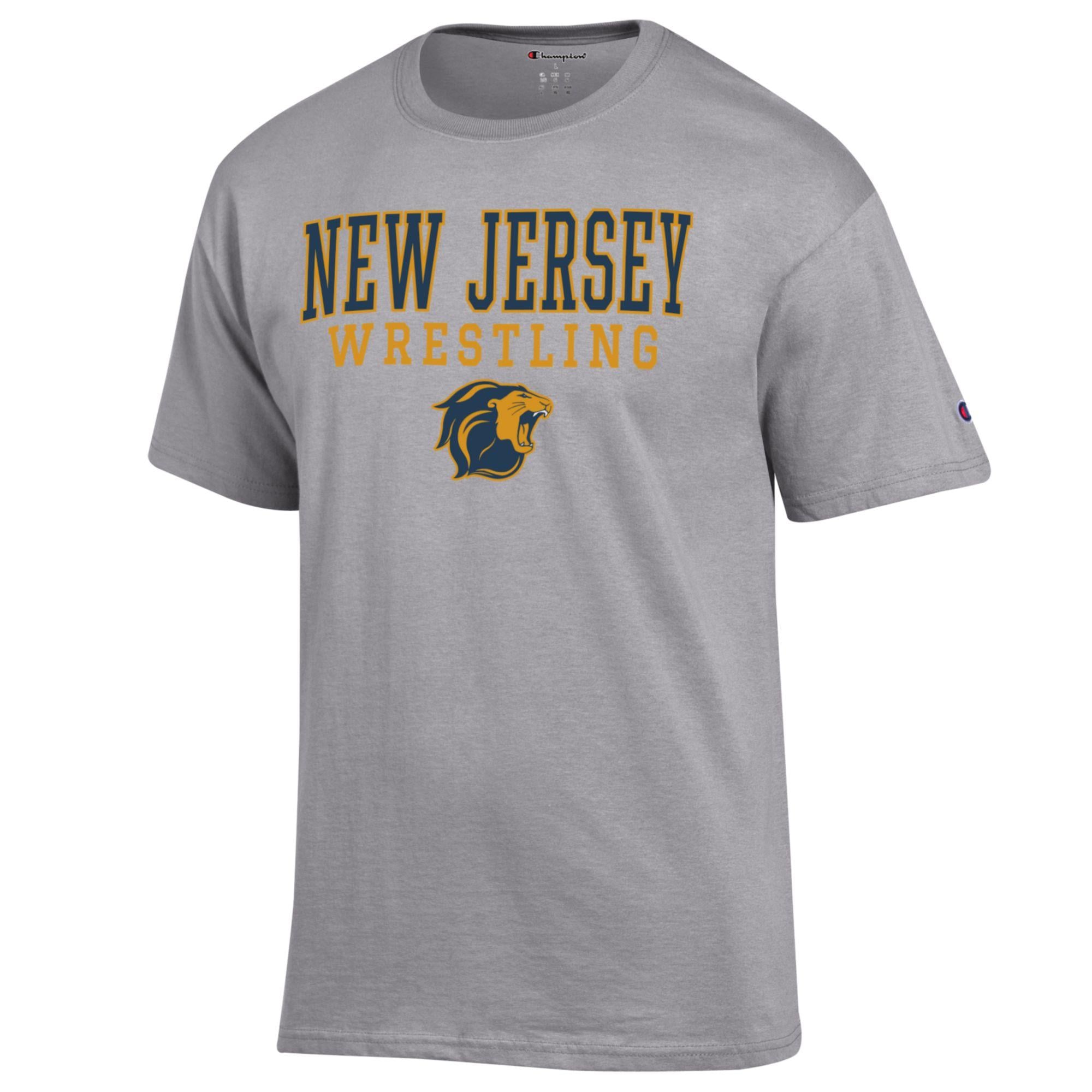 T-shirt à logo empilé des Lions du Gray College of New Jersey, champion masculin de lutte