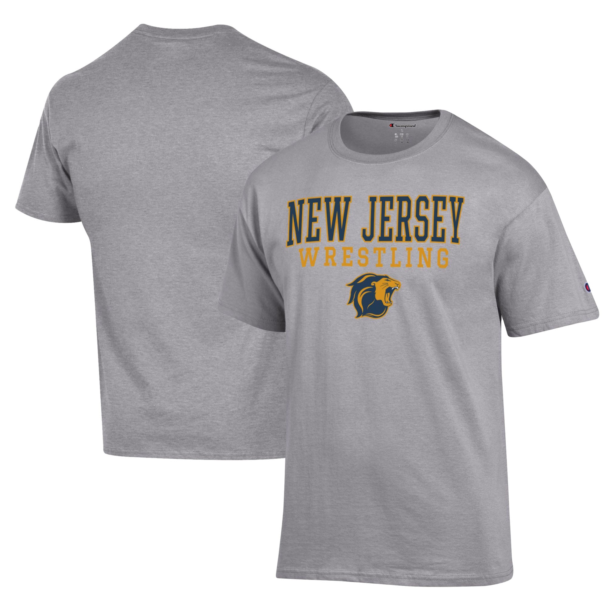 T-shirt à logo empilé des Lions du Gray College of New Jersey, champion masculin de lutte