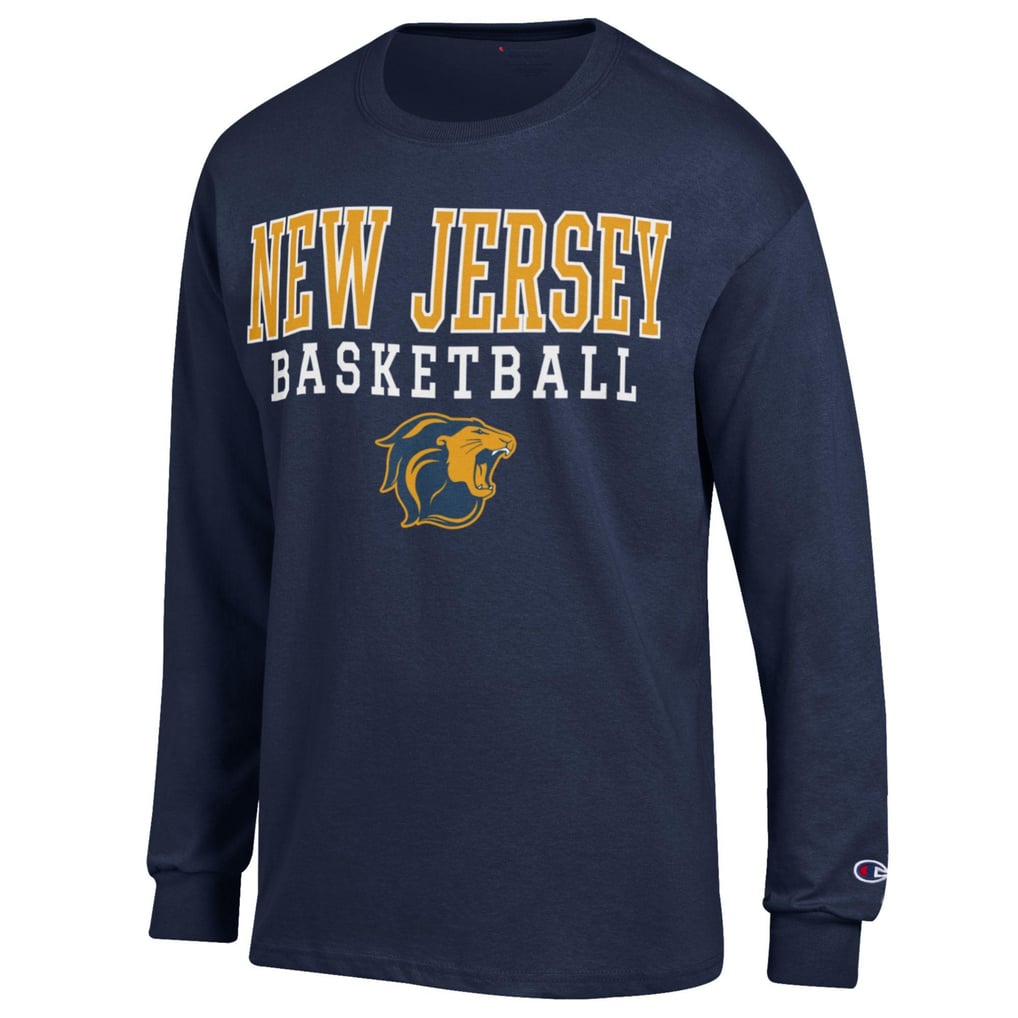  College of New Jersey Lions Champion Icon Logo Basketball Jersey Long Sleeve T-Shirt - Navy