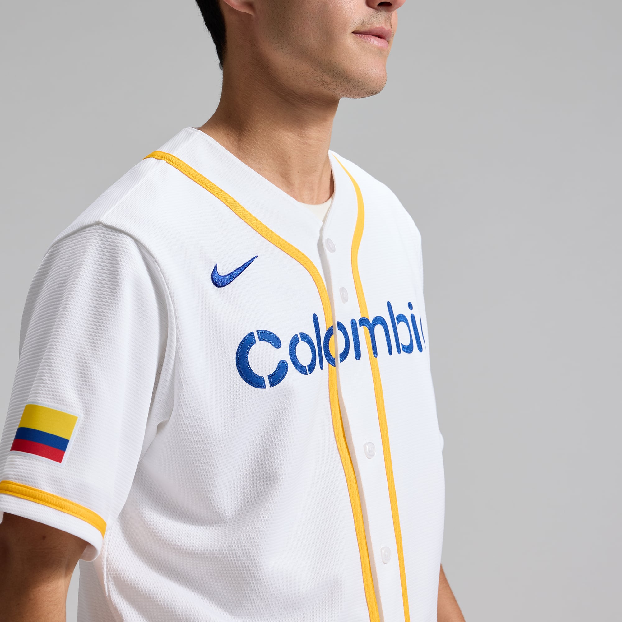 Men's Nike White Colombia Baseball 2026 World Classic Home Stadium Jersey