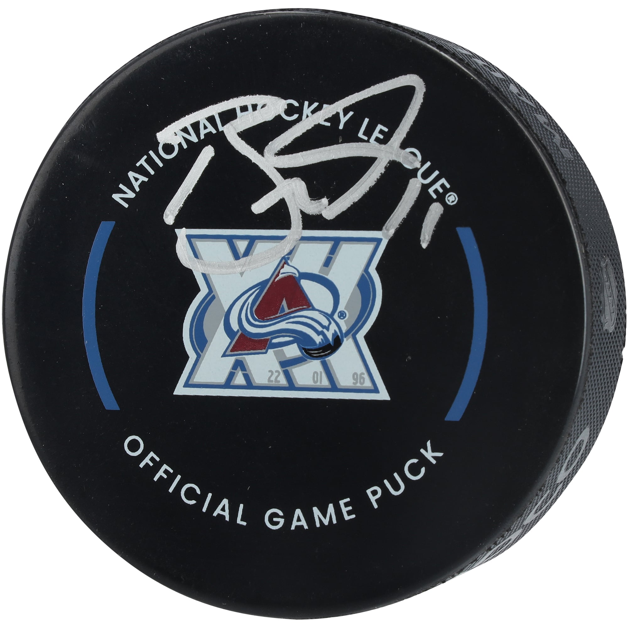 Rondelle de match officielle autographiée par Brock Nelson, Colorado Avalanche, pour le 30e anniversaire