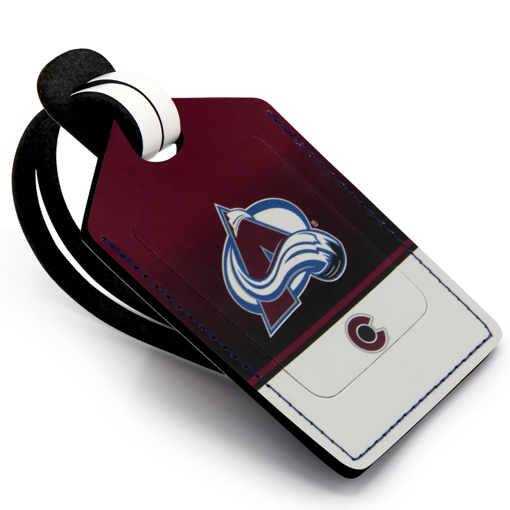 Colorado Avalanche Burgundy Personalized Leather Luggage Tag