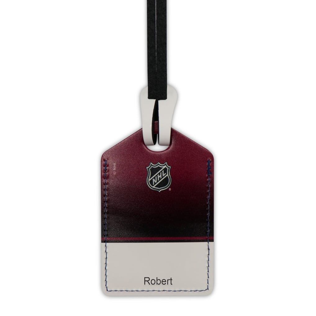 Colorado Avalanche Burgundy Personalized Leather Luggage Tag