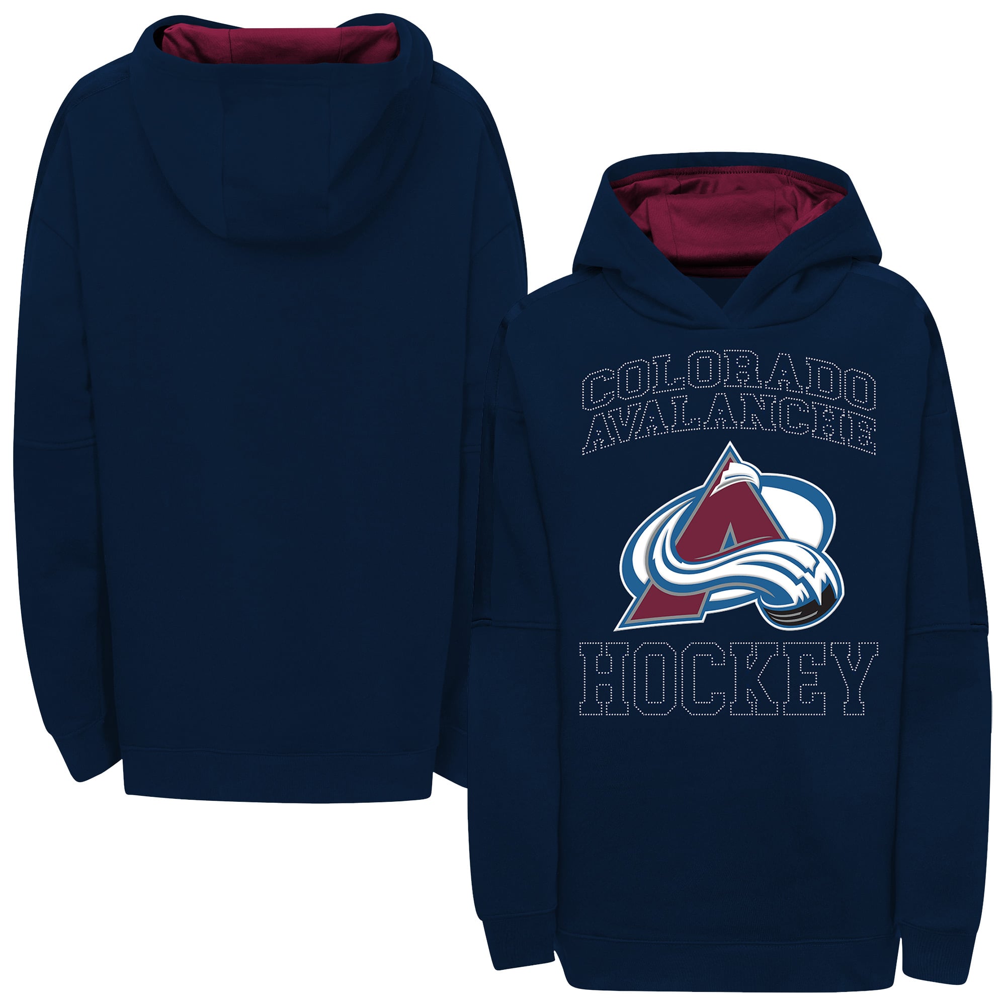Sweat à capuche Outerstuff bleu marine Colorado Avalanche Rink Sparkle pour filles