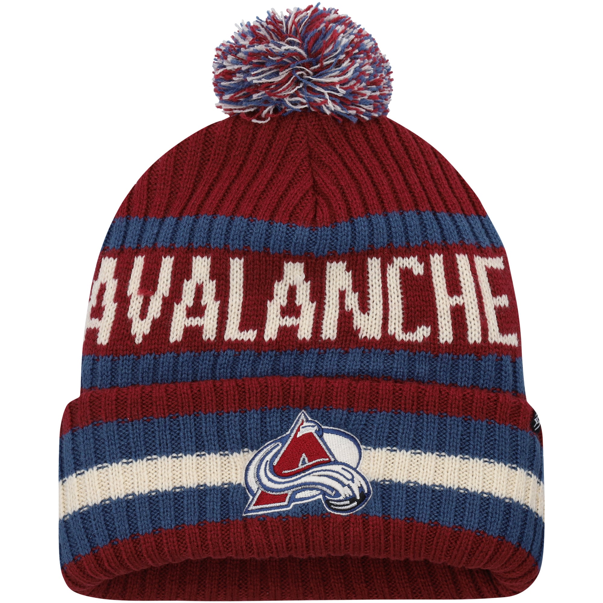 Bonnet en tricot à revers Colorado Avalanche Bering '47 pour homme avec pompon