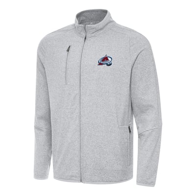 Colorado Avalanche Antigua Hold-Up Full-Zip Tri-Blend Jacket - Heather Gray