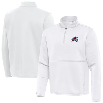 Colorado Avalanche Antigua Twist Quarter-Zip Pullover Jacket - White