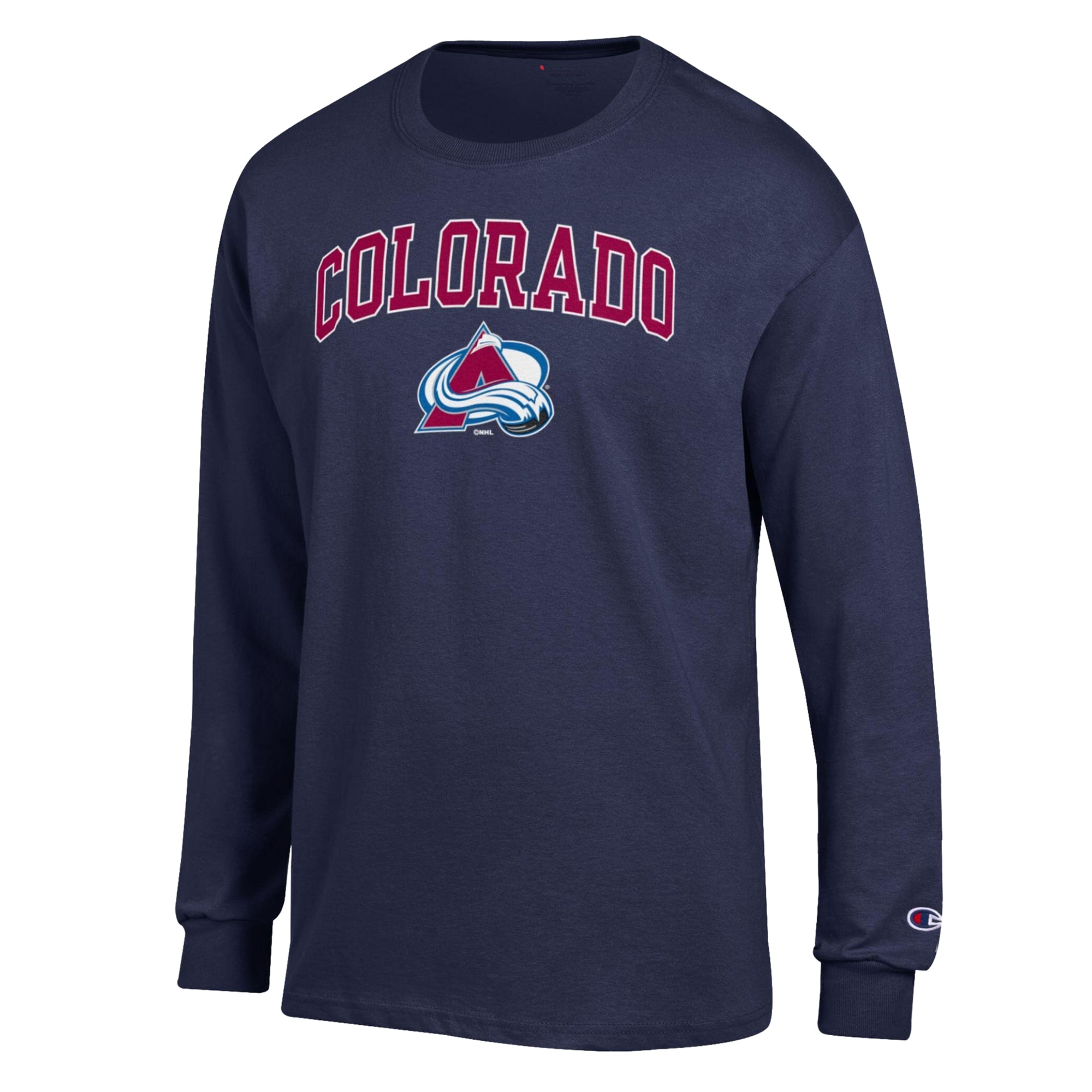 T-shirt à manches longues Champion pour homme, bleu marine, Colorado Avalanche