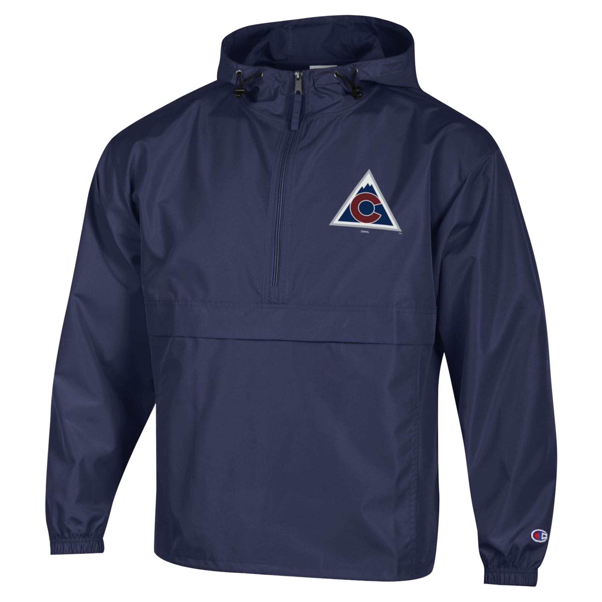 Veste coupe-vent pliable à demi-zip Champion Navy Colorado Avalanche pour homme