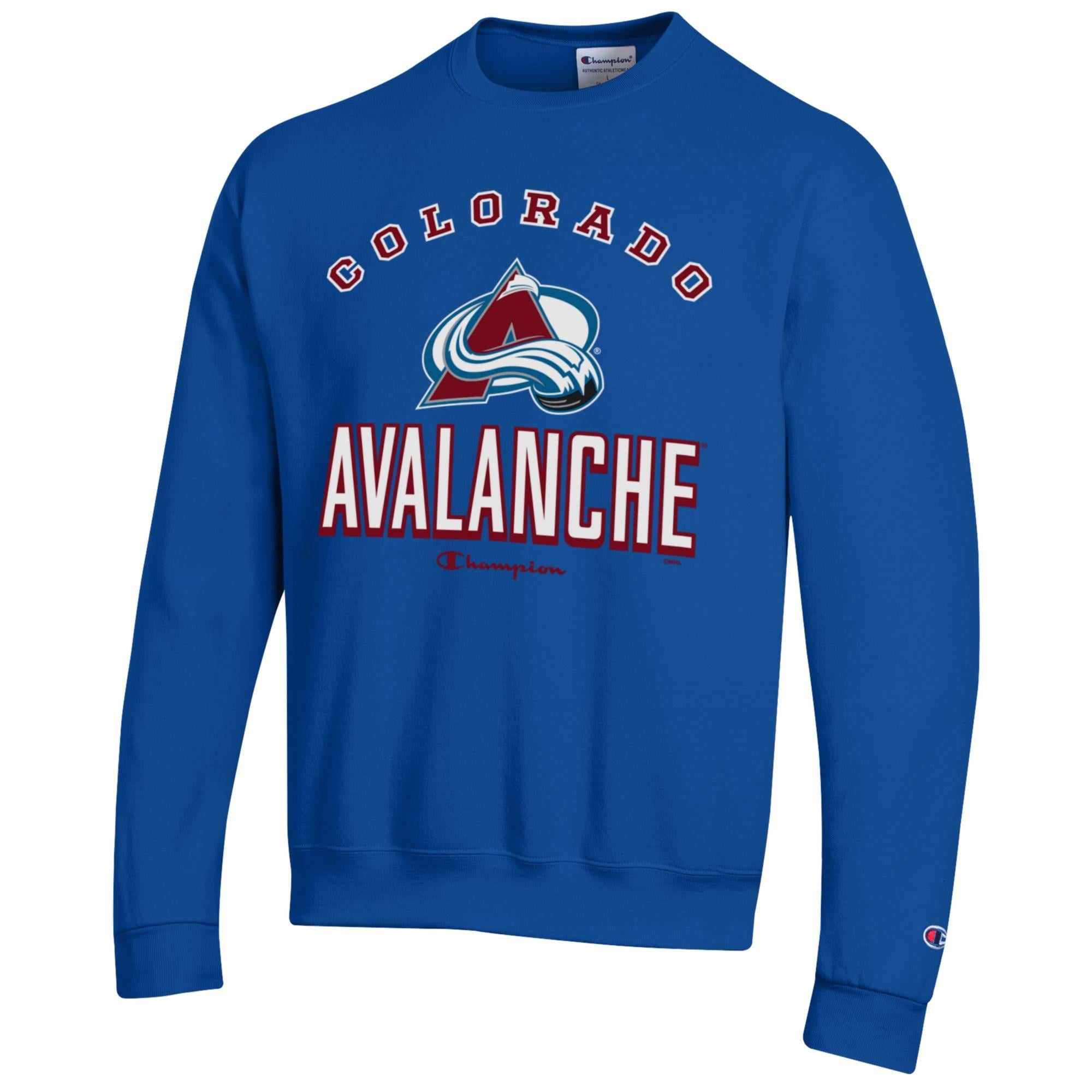 Sweat-shirt à col rond Champion Royal Colorado Avalanche Eco Powerblend pour homme