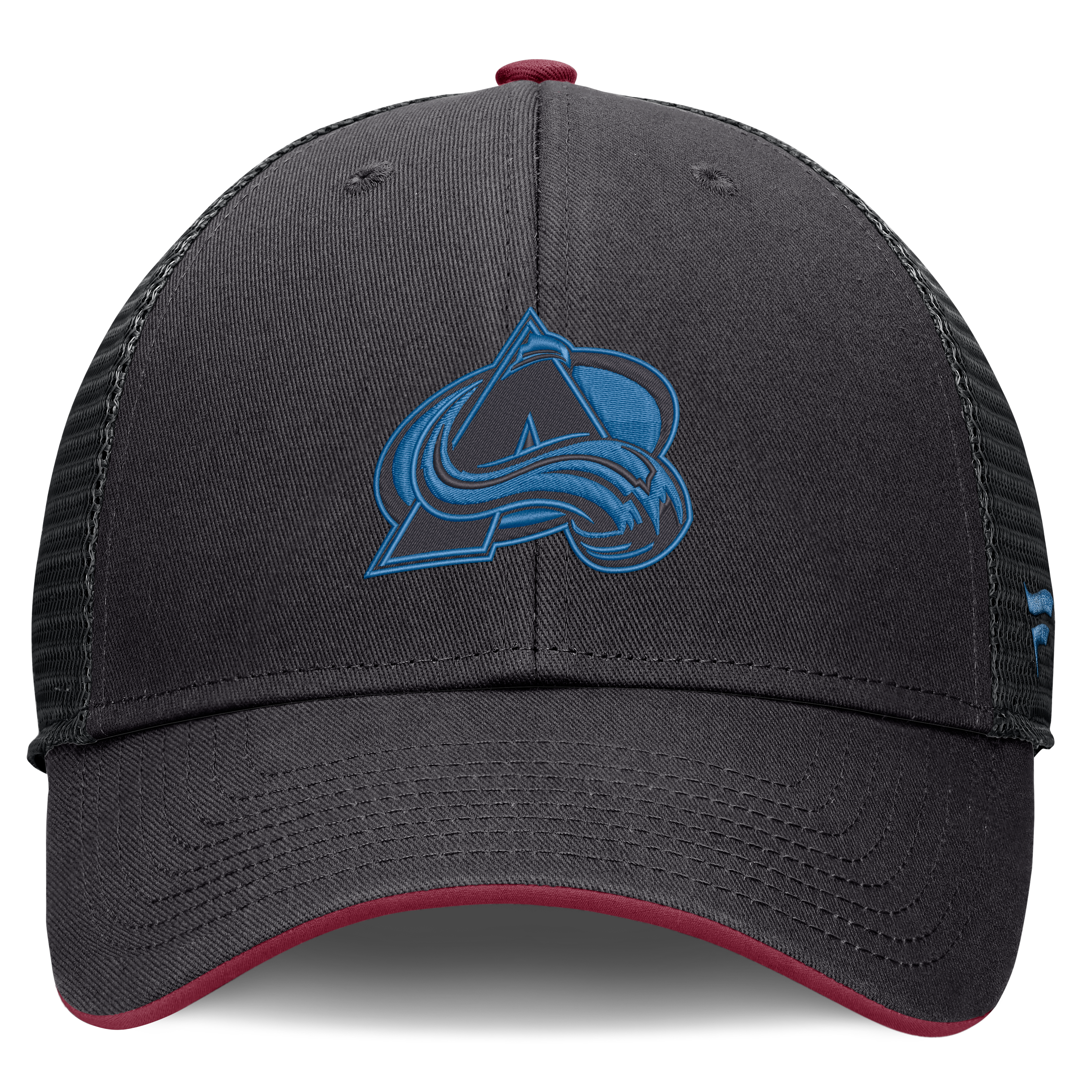 Casquette trucker ajustable Fanatics noire Colorado Avalanche Fundamental Limits pour homme