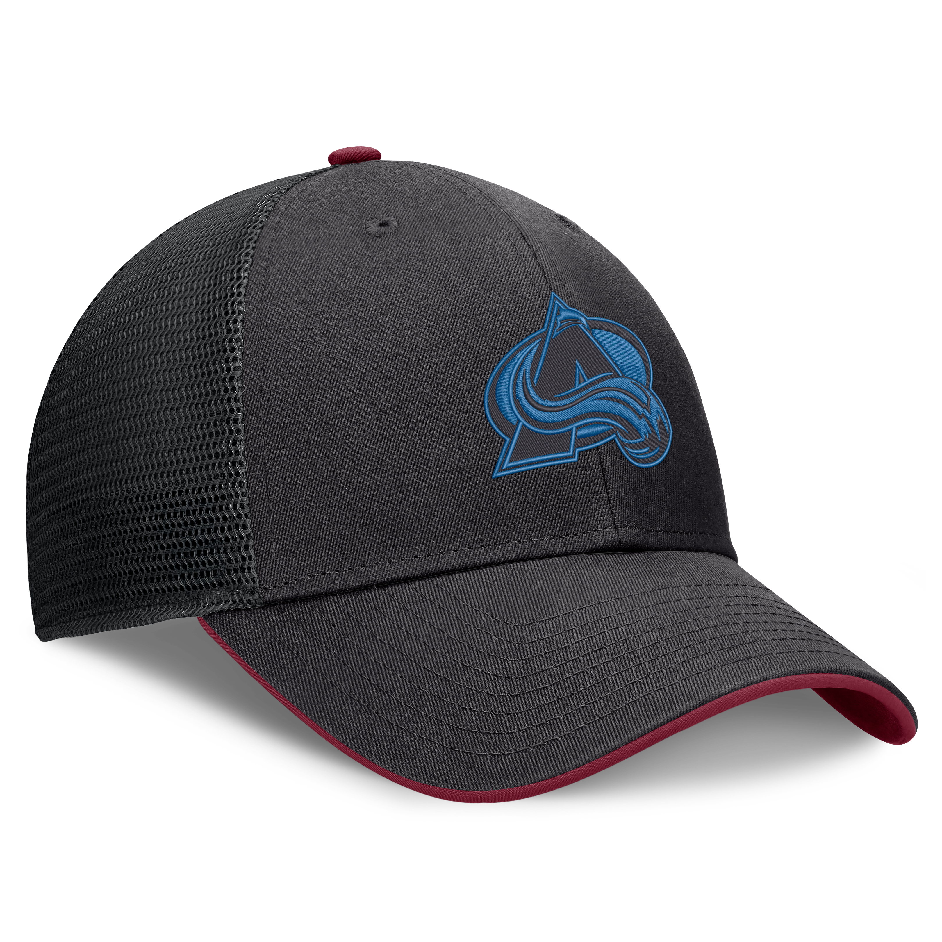 Casquette trucker ajustable Fanatics noire Colorado Avalanche Fundamental Limits pour homme