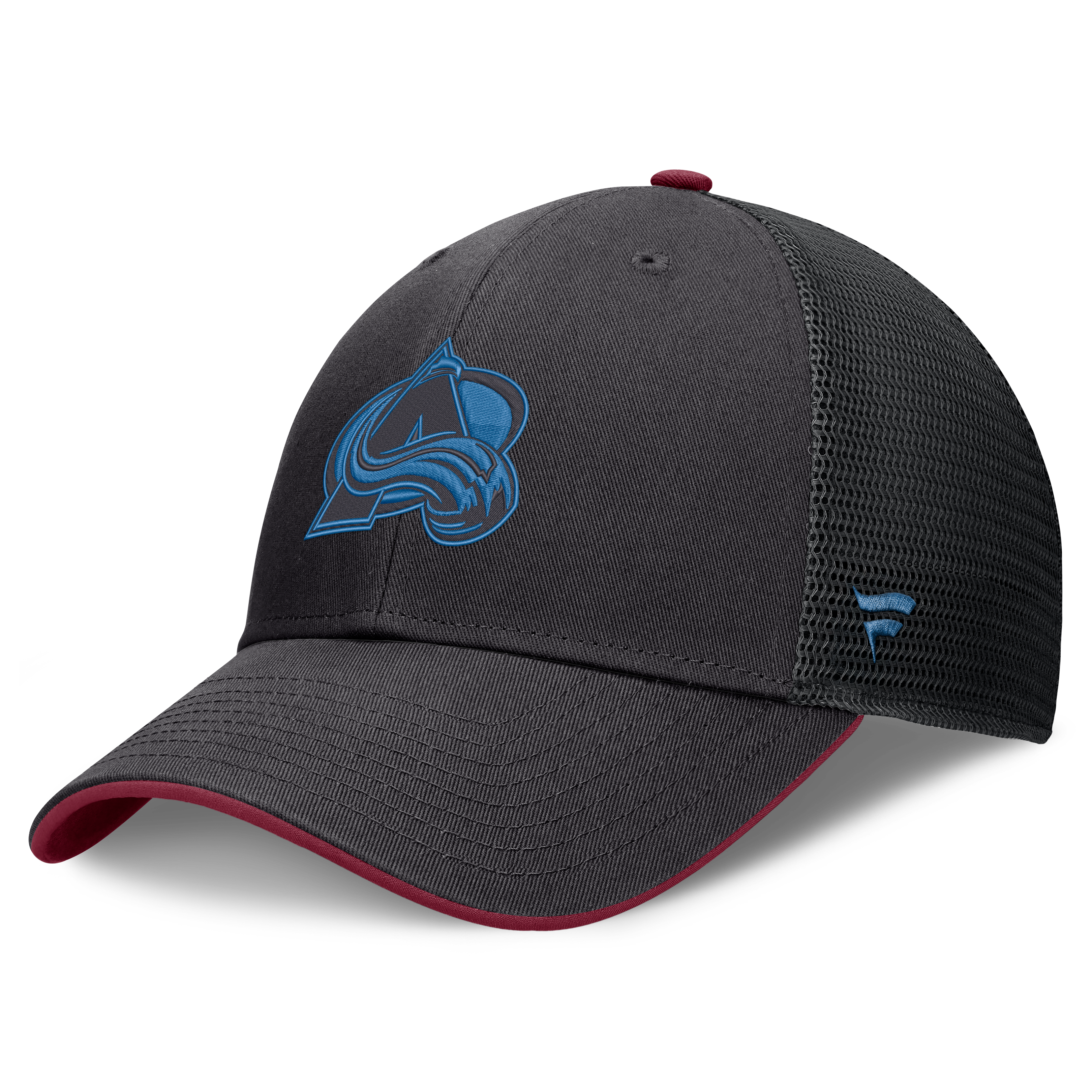 Casquette trucker ajustable Fanatics noire Colorado Avalanche Fundamental Limits pour homme
