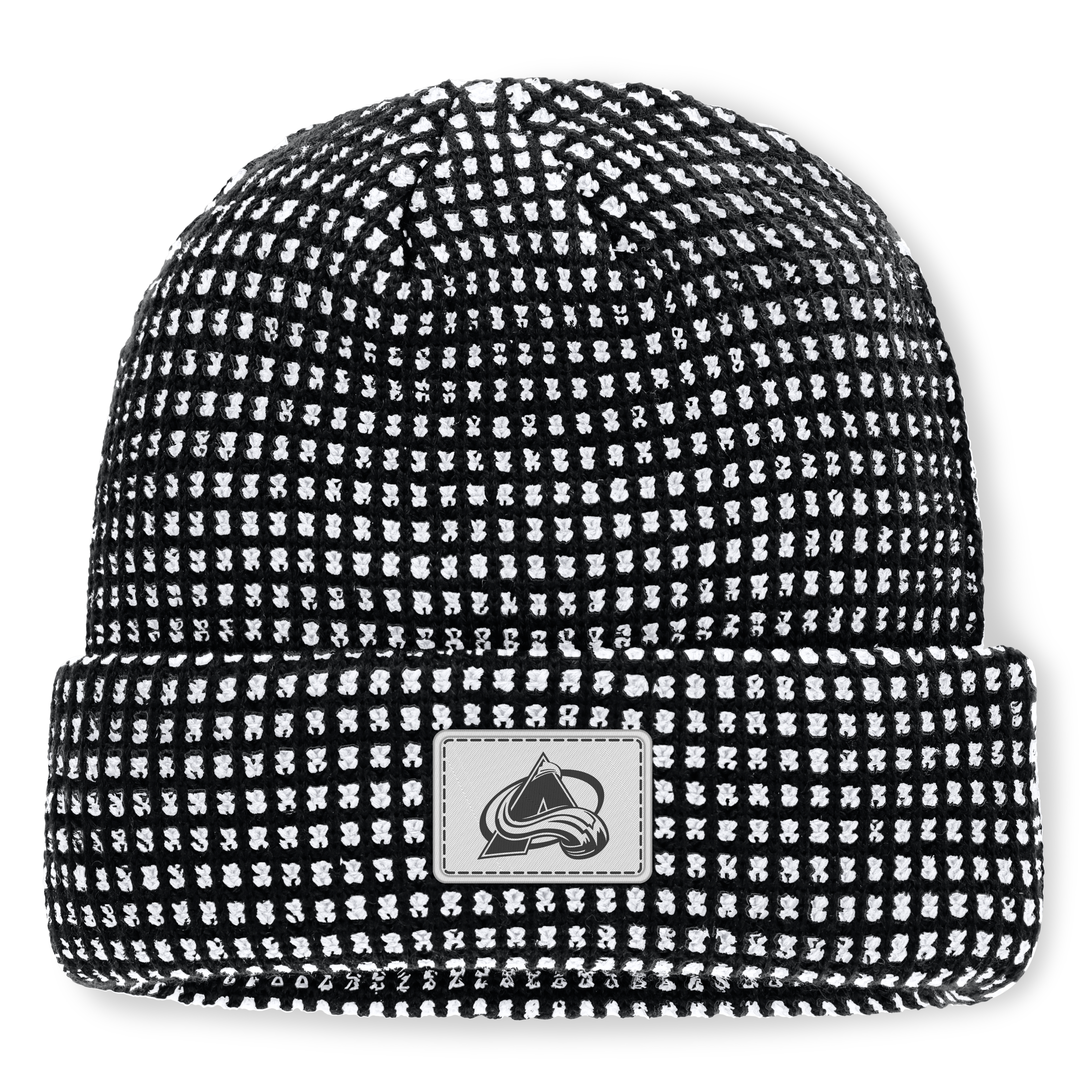 Men's Fanatics Black Colorado Avalanche Fundamental Scheme Ribbed Cuffed Knit Hat