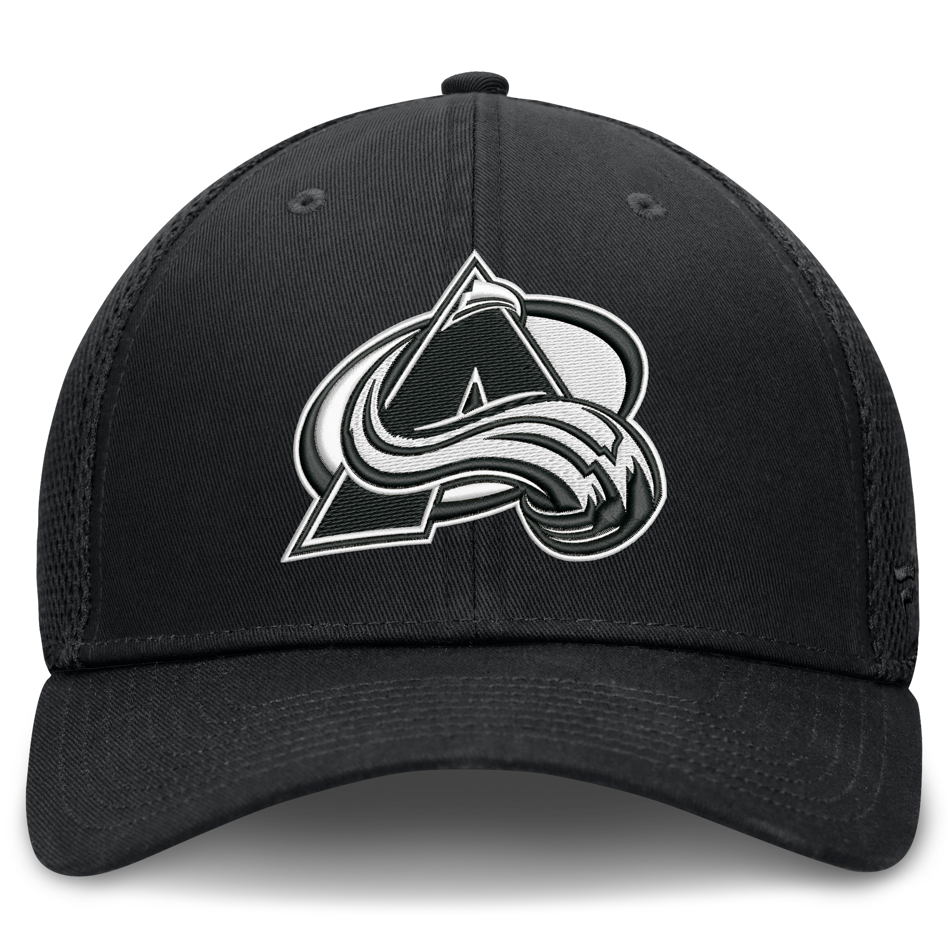 Casquette extensible à dos en maille ton sur pour homme Fanatics Black Colorado Avalanche