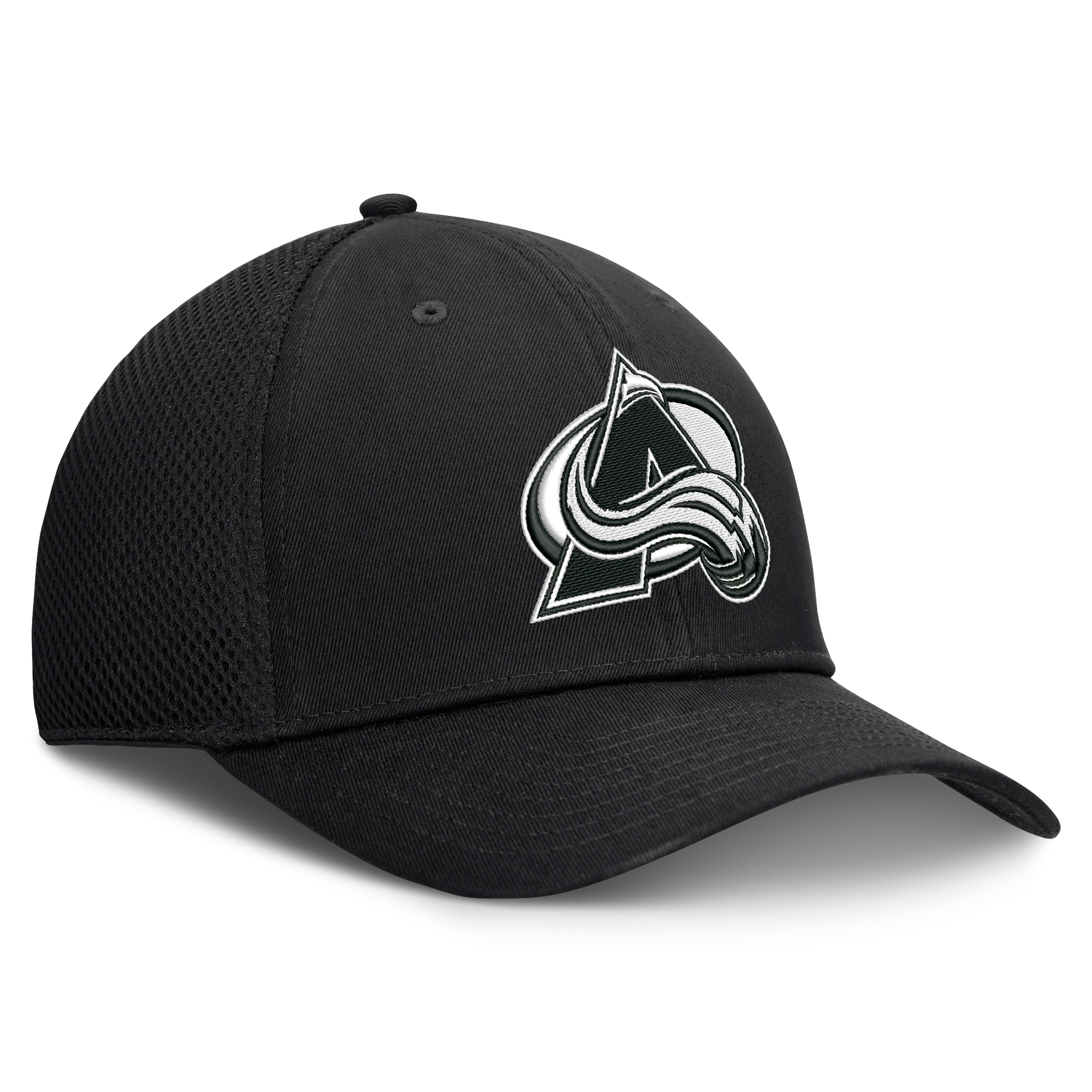 Casquette extensible à dos en maille ton sur pour homme Fanatics Black Colorado Avalanche